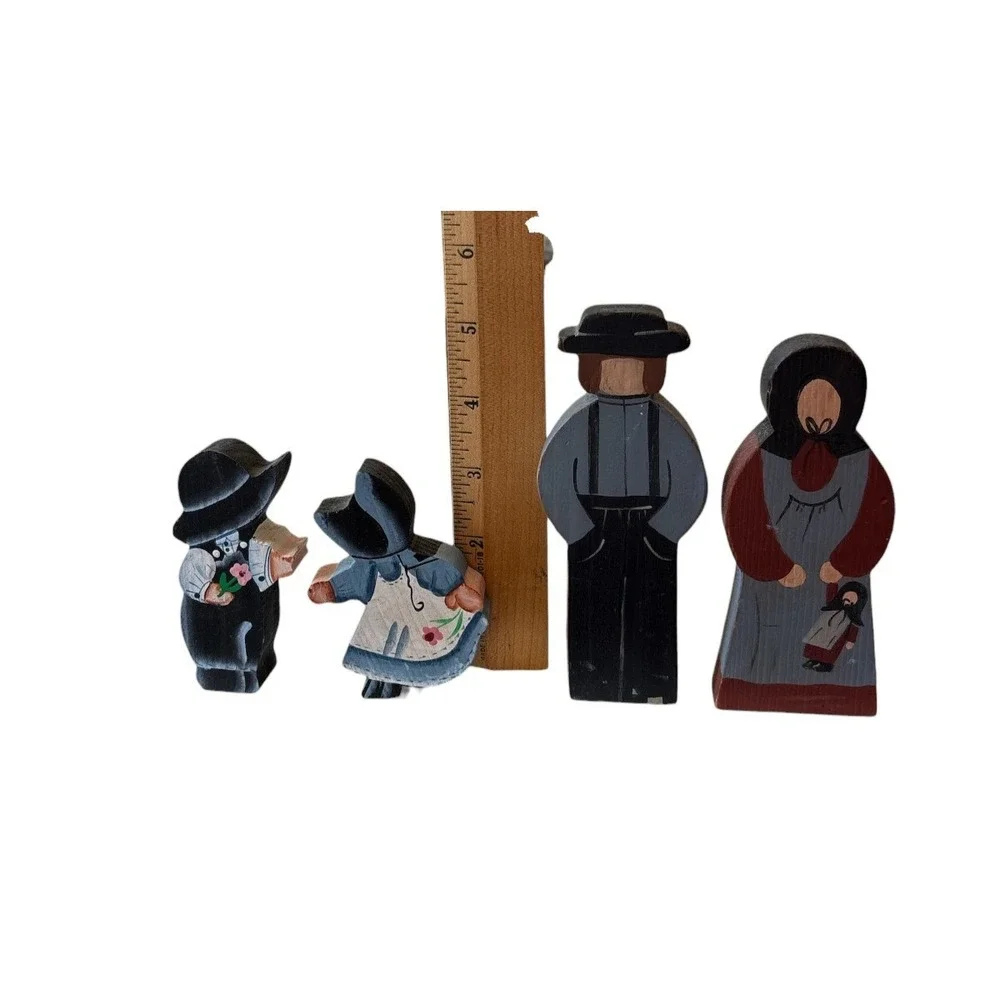 9 Pc The Cat's Meow Village Vintage Amish Life Series 1990s + Amish Figures